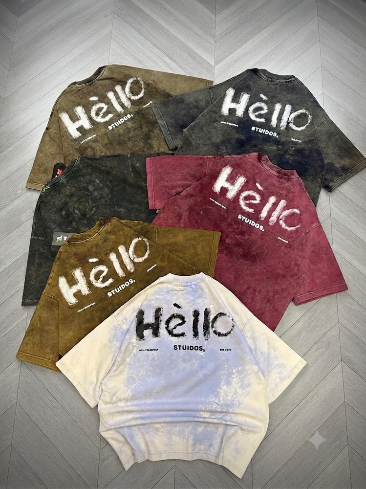 تیشرت سنگشور باکسی دورس دونخ مدل Hello