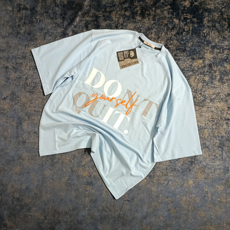 تیشرت باکسی پنبه دورس دونخ مدل Don't Quit