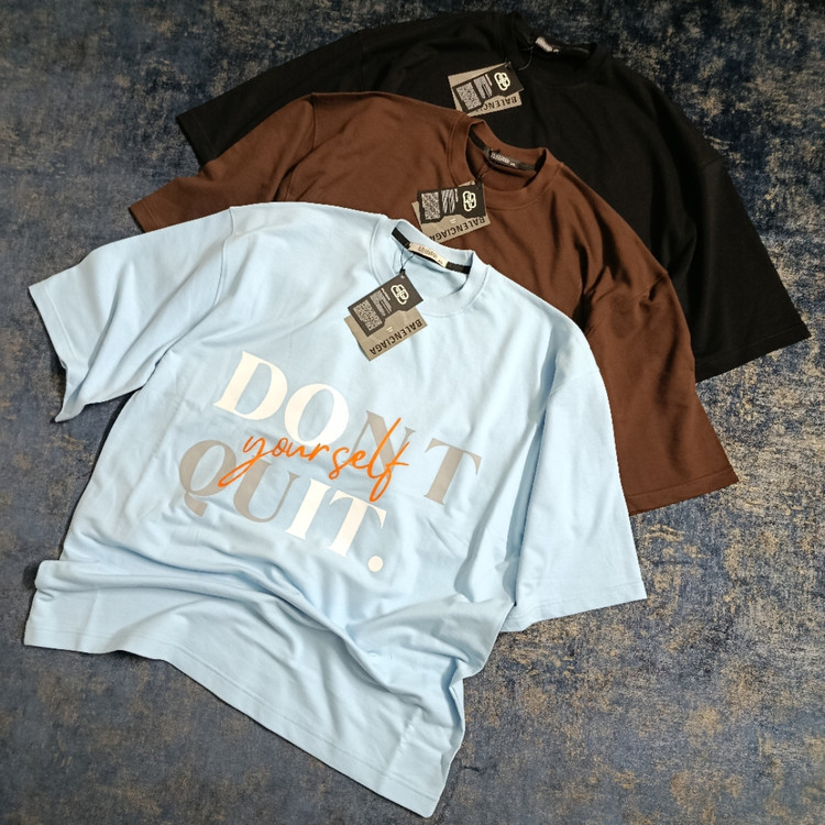 تیشرت باکسی پنبه دورس دونخ مدل Don't Quit